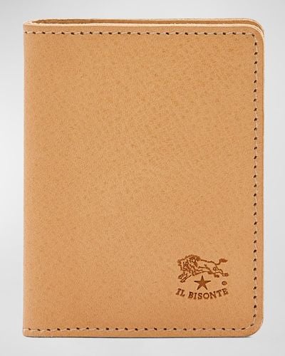 Il Bisonte Vachetta Leather Bifold Card Case - Natural