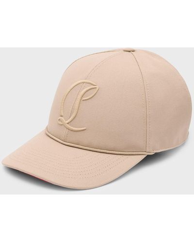 Christian Louboutin Mooncrest Embroidered Baseball Hat - Natural