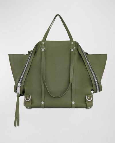 Rebecca Minkoff Surplus Zip Leather Tote Bag - Green