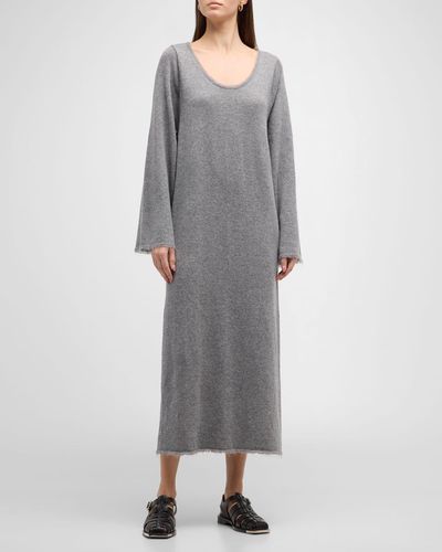 By Malene Birger Lovella Scoop-Neck Wool Midi Sweater Dress - Gray