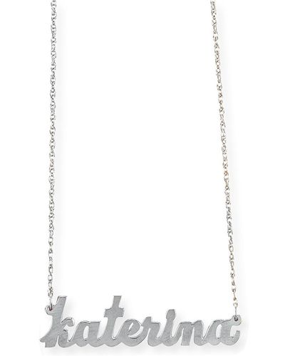 Jennifer Zeuner Serafina Personalized Mini Nameplate Necklace - White