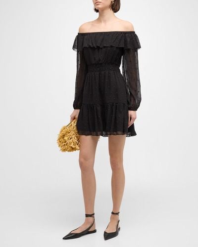 PAIGE Seine Off-The-Shoulder Mini Dress - Black