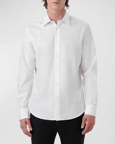 Bugatchi Solid Shaped Sport Shirt - White