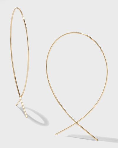 Lana Jewelry Small Upside Down Hoop Earrings - White