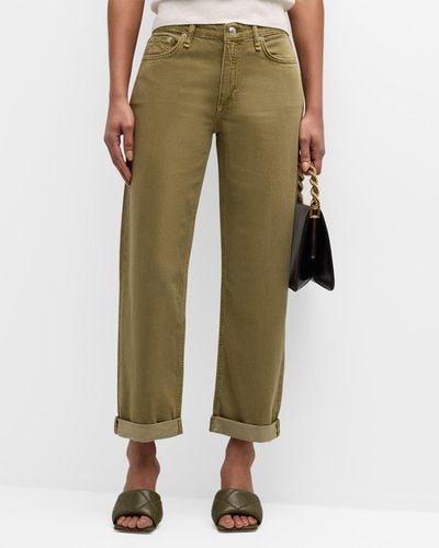 Rag & Bone Featherweight Dre Low-Rise Baggy Jeans - Green