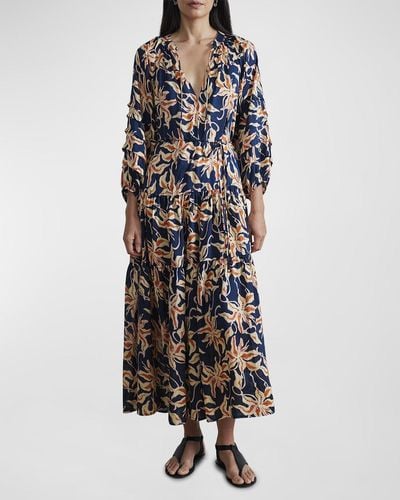 Apiece Apart Luminile Tiered Floral-Print Maxi Dress - Multicolor