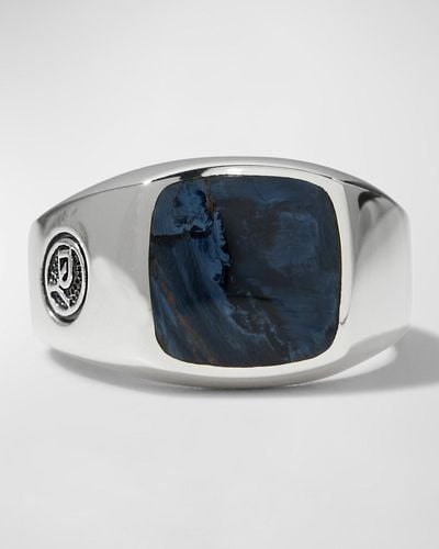 David Yurman Exotic Stone Signet Ring - Blue