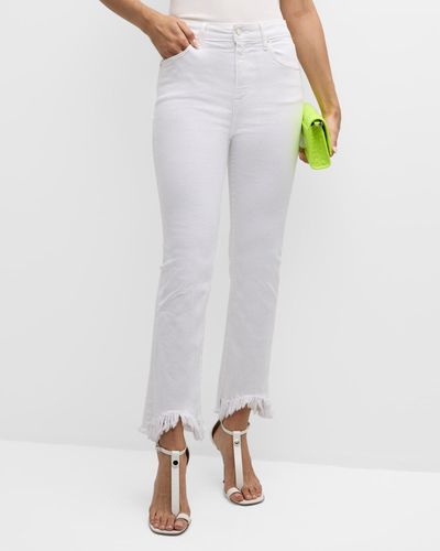 Jonathan Simkhai River High-Rise Straight-Leg Frayed Denim Jeans - White