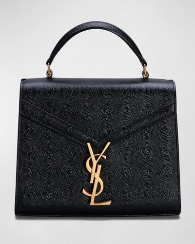 Saint Laurent Mini Cassandra Leather Top Handle Bag - Black