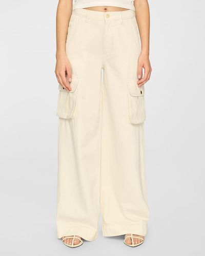 DL1961 Zoie Wide-Leg Relaxed Cargo Pants - Natural