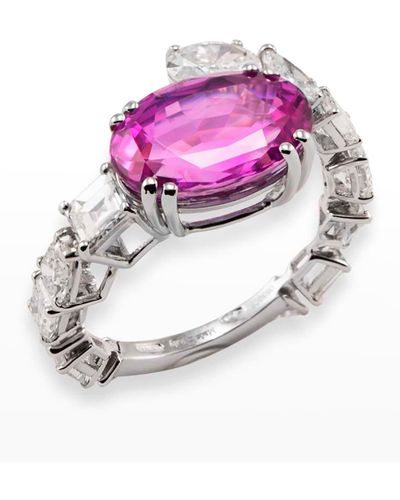 Staurino Couture Diamond And Sapphire Ring - Pink