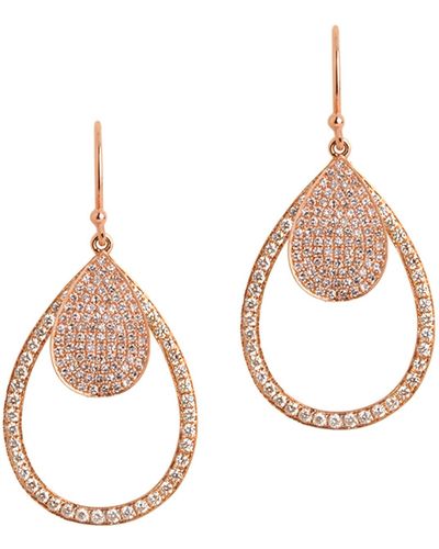 Bridget King Jewelry Mini Pave And Small Diamond Teardrop Earrings - Natural