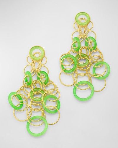 Buccellati Hawaii Jade Circle Earrings - Green