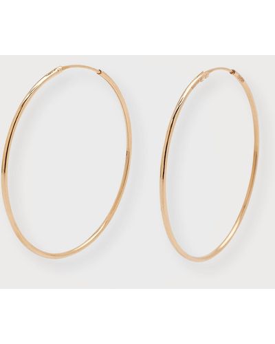 Ginette NY Rose Gold Circle Hoop Earrings - Natural