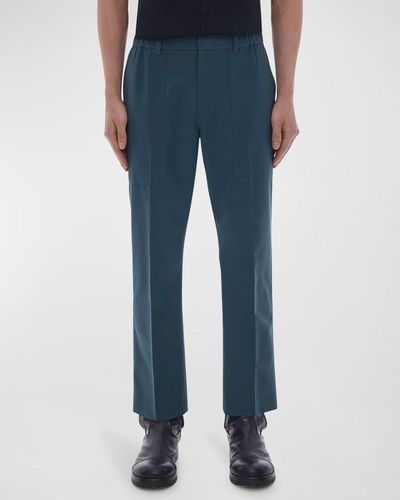 Helmut Lang Wool-Blend Core Pants - Blue