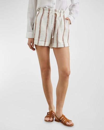 Rails Foster Striped Paperbag Shorts - White