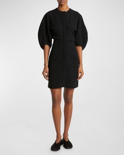 Proenza Schouler Goldie Dolman-Sleeve Crepe Mini Dress - Black