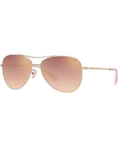 COACH Gradient Metal Aviator Sunglasses - Pink