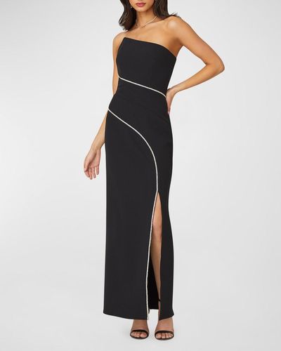 Shoshanna Strapless Crystal Crepe Column Gown - Multicolor