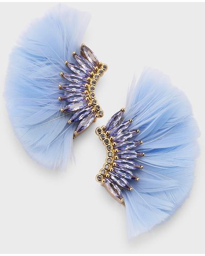 Mignonne Gavigan 14K-Plated Lux Mini Madeline Feather Earrings - Blue