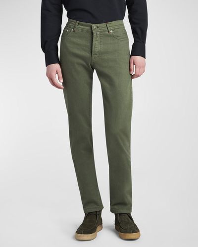 Kiton Slim 5-Pocket Pants - Green