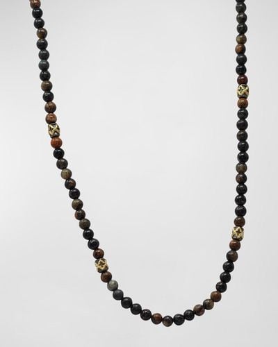 Armenta Biotite Beaded Necklace, 26"L - Metallic