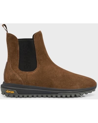 Swims Suede Chelsea Boots - Brown