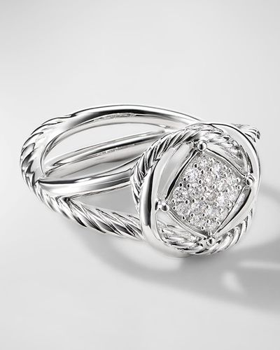 David Yurman Infinity Ring With Diamonds In Silver, 13mm - Gray