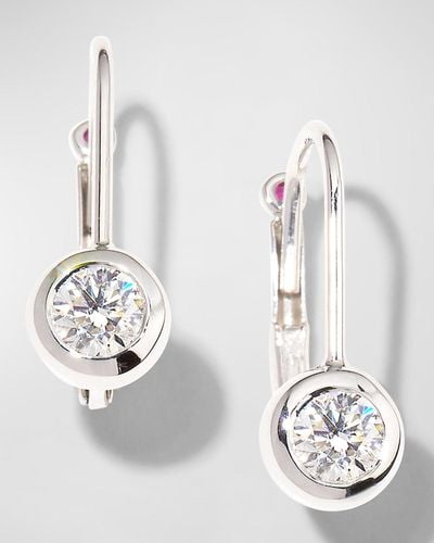 Roberto Coin 18k Diamond Bezel-drop Earrings - Metallic
