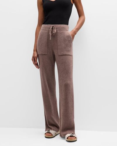 Barefoot Dreams Cozychic Lite Ribbed Side-slit Lounge Pants - Brown