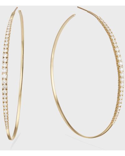 Lana Jewelry 14k Graduating Diamond Hoop Earrings, 75mm - Natural