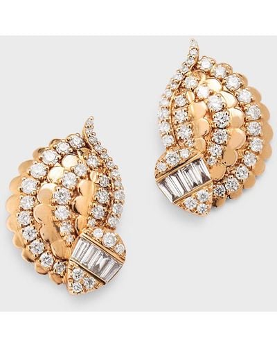 Graziela Gems 18k Rose Gold Diamond Stud Earrings - Metallic