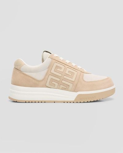Givenchy G4 Mixed Leather Low-Top Sneakers - Natural