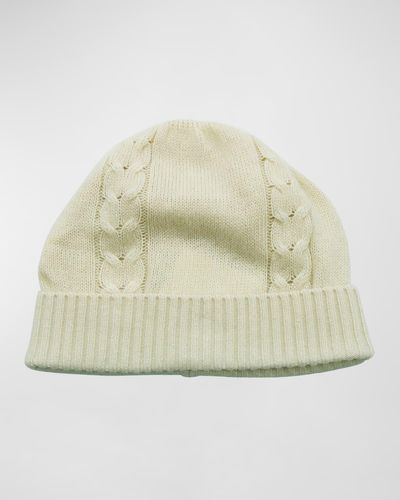 Bergdorf Goodman Cable-Knit Beanie Hat - Natural