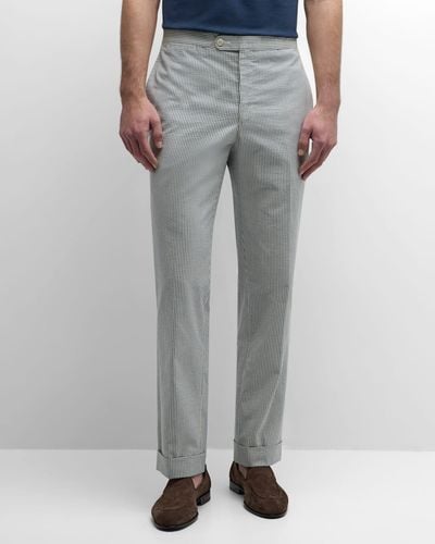 Sid Mashburn Side-Tab Striped Sport Pants - Gray