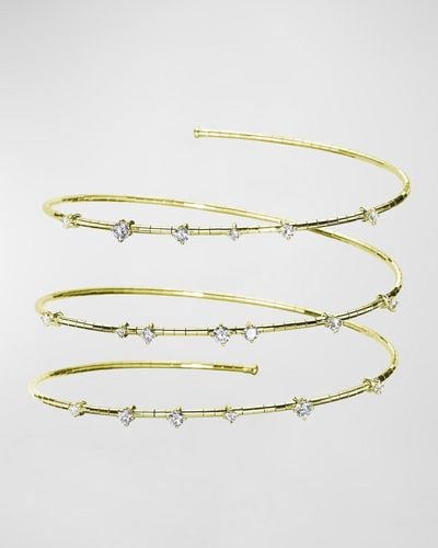 Mattia Cielo 18k Yellow Gold Spiral Diamond Bracelet - Natural