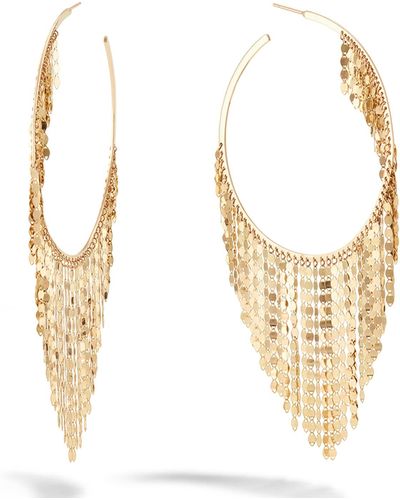 Lana Jewelry 14k Fringe Hoop Earrings - Metallic