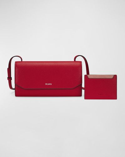 orYANY The Mandy Flap Leather Crossbody Bag - Red
