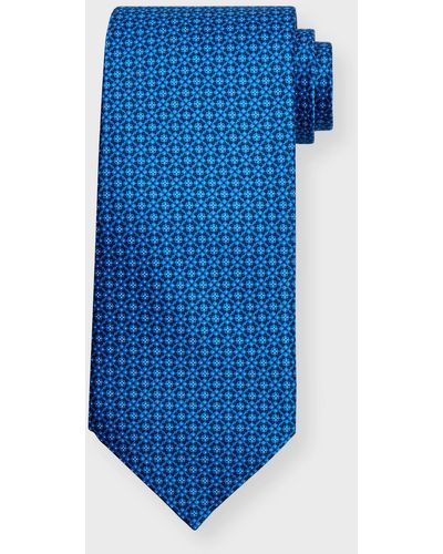 Stefano Ricci Micro-print Silk Tie - Blue