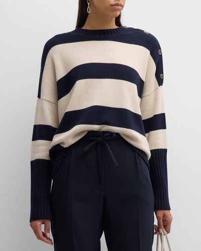 Brochu Walker Cy Striped Crewneck Sweater - Blue