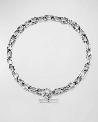 David Yurman Dy Madison Toggle Chain Necklace In Silver, 11mm, 18"-20"l - Metallic