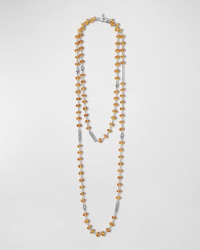Lagos Caviar Icon Beaded Station Necklace - White