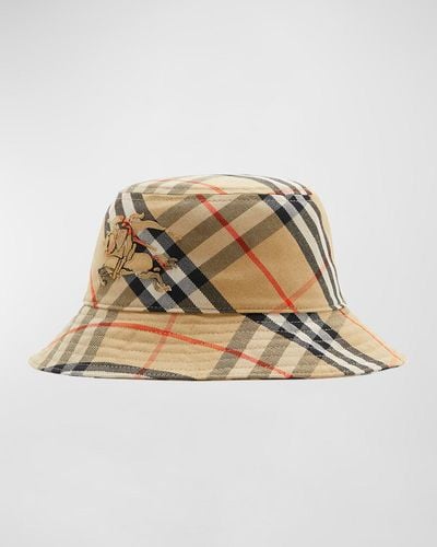 Burberry Ekd Check Bucket Hat - Natural