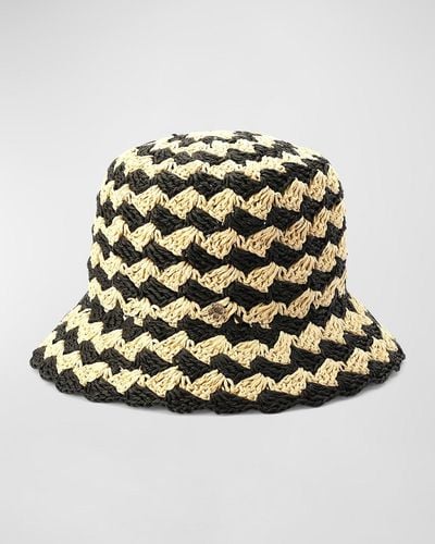 Kate Spade Seaside Stripe Crochet Bucket Hat - Natural