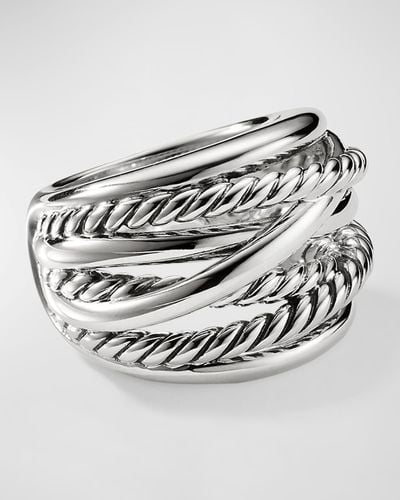 David Yurman Crossover Ring In Silver, 17mm, Size 10 - Metallic