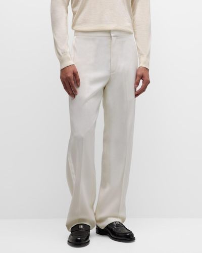 Givenchy Wool-Mohair Pants With Side Bands - White