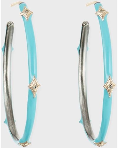 Armenta New World Enamel Earrings W/ 14K Crivelli - Blue