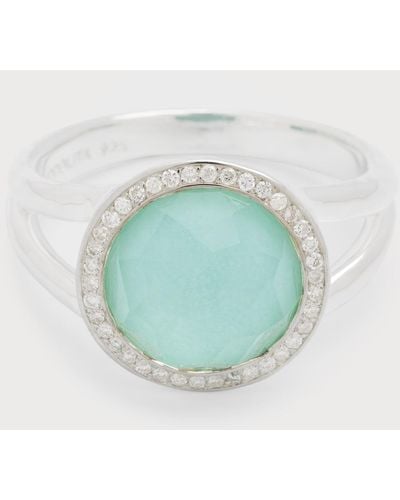 Ippolita Mini Ring In Sterling Silver With Diamonds - Blue