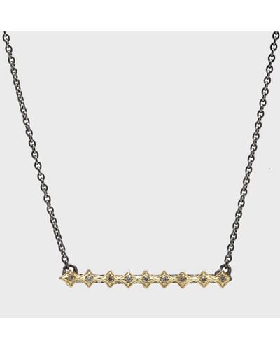 Armenta Old World Diamond Crivelli Bar Necklace - Metallic