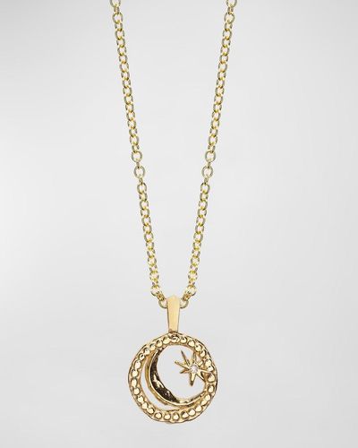 Azlee Petite Cosmic Coin Necklace - Metallic